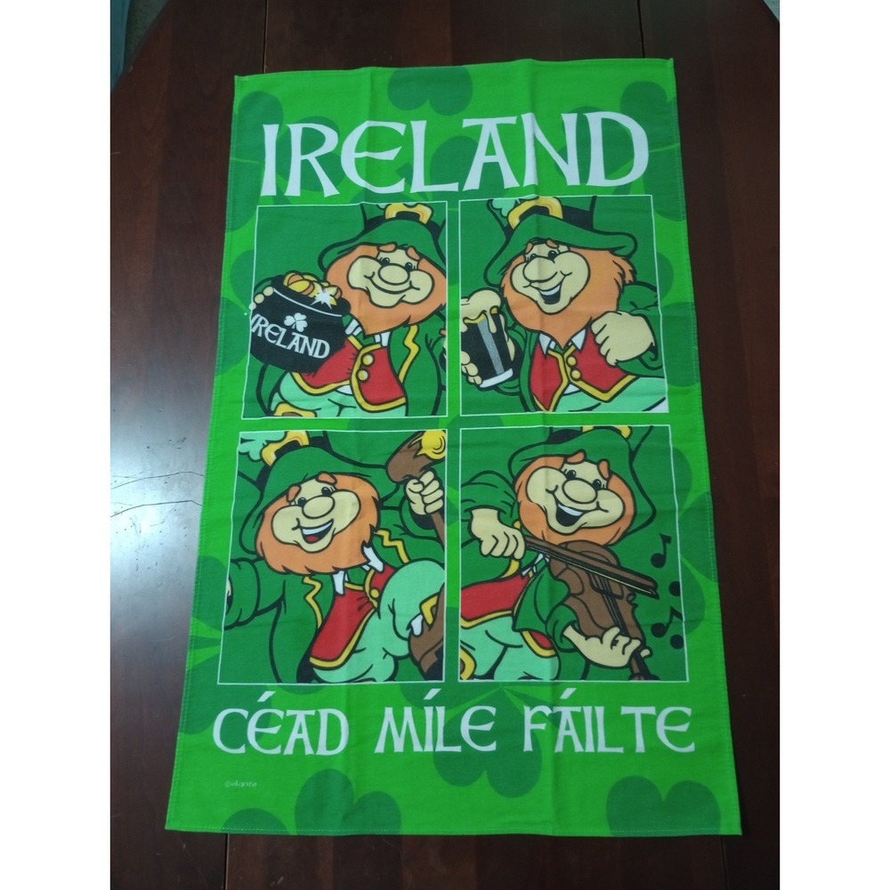 Vintage Elgate Large Tea Towel 30" X 19" Ireland